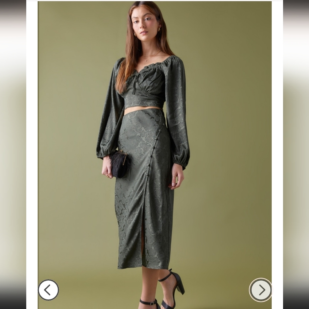 NWT Michaela Satin Blouse and Skirt Set from Francesca